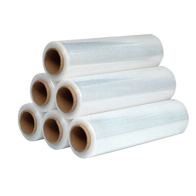 Transparent PE / BOPP Soft Food Grade Industrial Stretch Film Roll 30cm Width 50m Length Waterproof Protective Pallet Wrap
